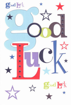 This good luck card, with its Upper Clapton flair, is imbued with both creative artistry and the earnest support typical of the local community. The large baby-blue 'g' anchors the design, introducing a playful tone that's quickly energized by strong reds and soulful purples-a palette you might spot in the window displays along Lower Clapton Road. Across the card's smooth, snow-white expanse, stars in indigo, mint, lavender, and sky-blue flicker and dance, much like the community's festive late-night gatherings. Each letter, distinct in shape and style, feels handpicked, together spelling 'Good Luck' with a spirited rhythm. The inviting surface of the cardstock is pleasant to the touch, echoing the simple, lasting comfort of a florist's fresh arrangement. This card is more than just a note; it is a heartfelt gesture, perfect for delivery before an exam on Millfields Road, or for a friend embarking on a creative project closer to Springfield Park. Exuding anticipation and affirmation, it's an emblem of encouragement-a beautifully crafted reminder that support in Upper Clapton is always close at hand, no matter the adventure ahead.