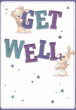 Brimming with local charm, this get well card channels the warmth of Upper Clapton with a radiant, playful design. At the centre, a teddy bear and a lively puppy interact jubilantly, holding up oversized, colourful 'Get Well' letters in hues of indigo and teal that leap vividly against a creamy soft backdrop. Scattered blue and purple stars glisten, infusing the entire image with hope and joy, like the first blossoms along Evering Road in spring. The characters' soft, detailed fur seems almost huggable-a comforting texture that evokes the feeling of a fresh bouquet hand-delivered from a devoted Upper Clapton florist. This card is not just a note but an emotional salve, offering a heartfelt touch of care and kindness to anyone recovering in Stamford Hill, Clapton Pond, or anywhere throughout the Upper Clapton community.